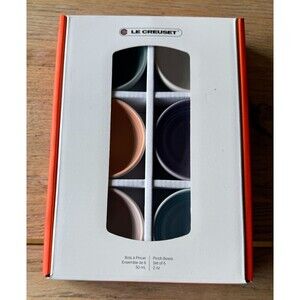 NEW Le Creuset Set of 6 Stoneware Vancouver 2 oz Pinch Bowls Pastel Multicolor